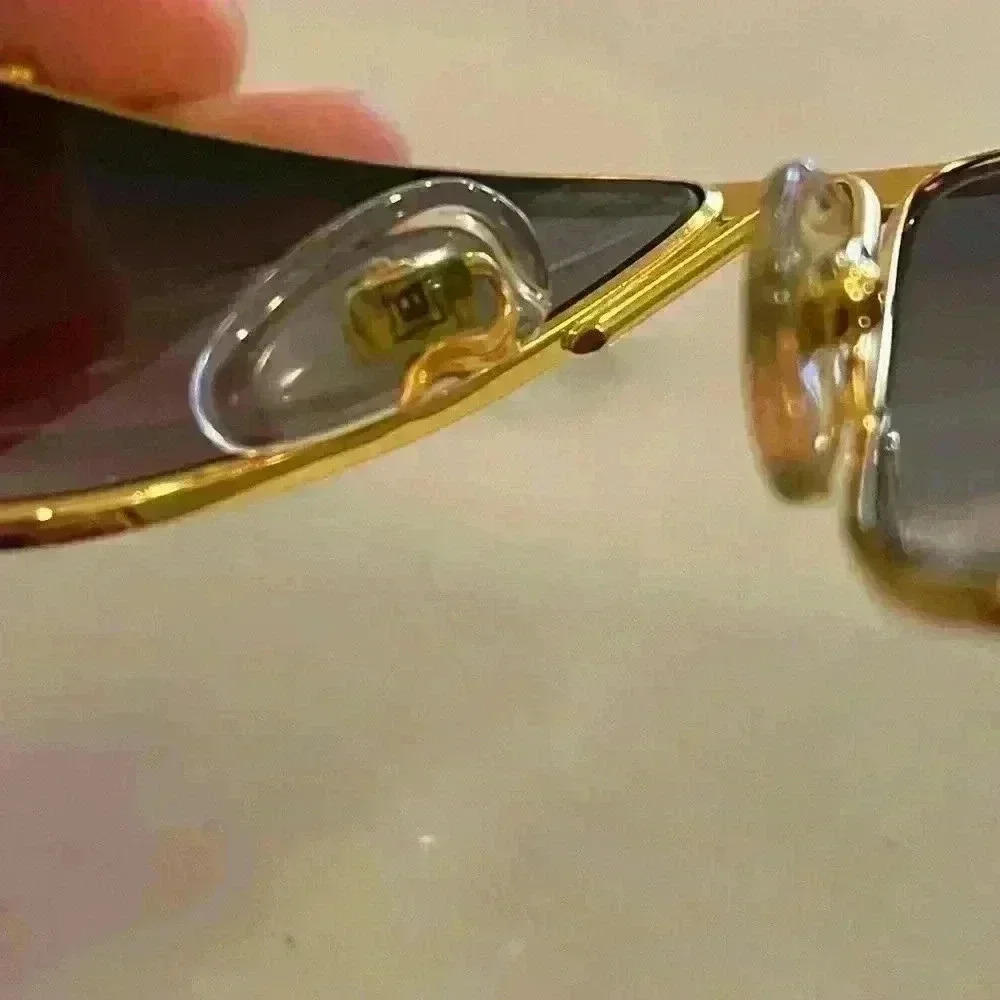 Vintage Laura Biagiotti Oversized Black & Gold 1980 Sunglasses T/36-95 RARE - Picture 7 of 8